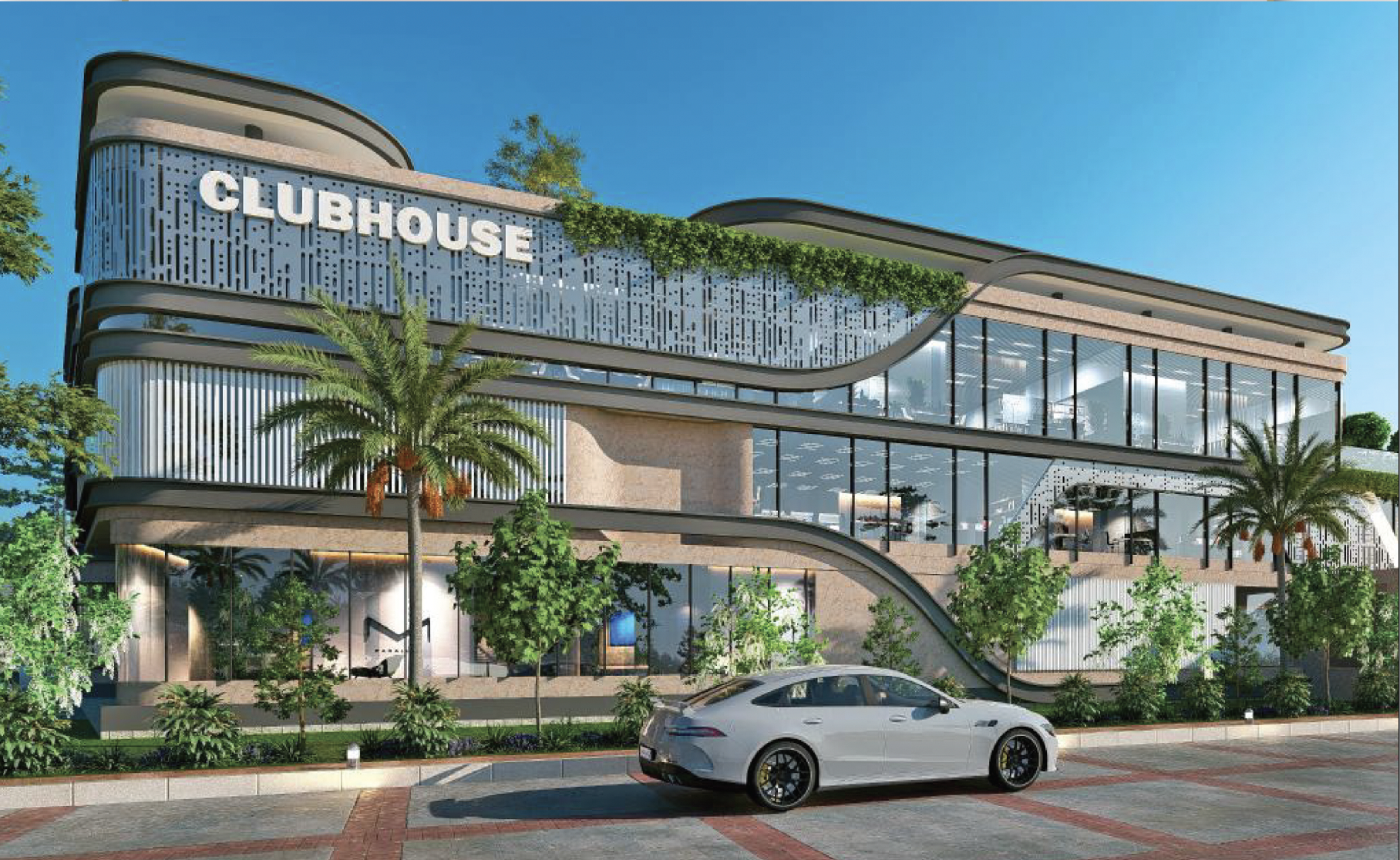 Modern clubhouse rendering at Sanctuary