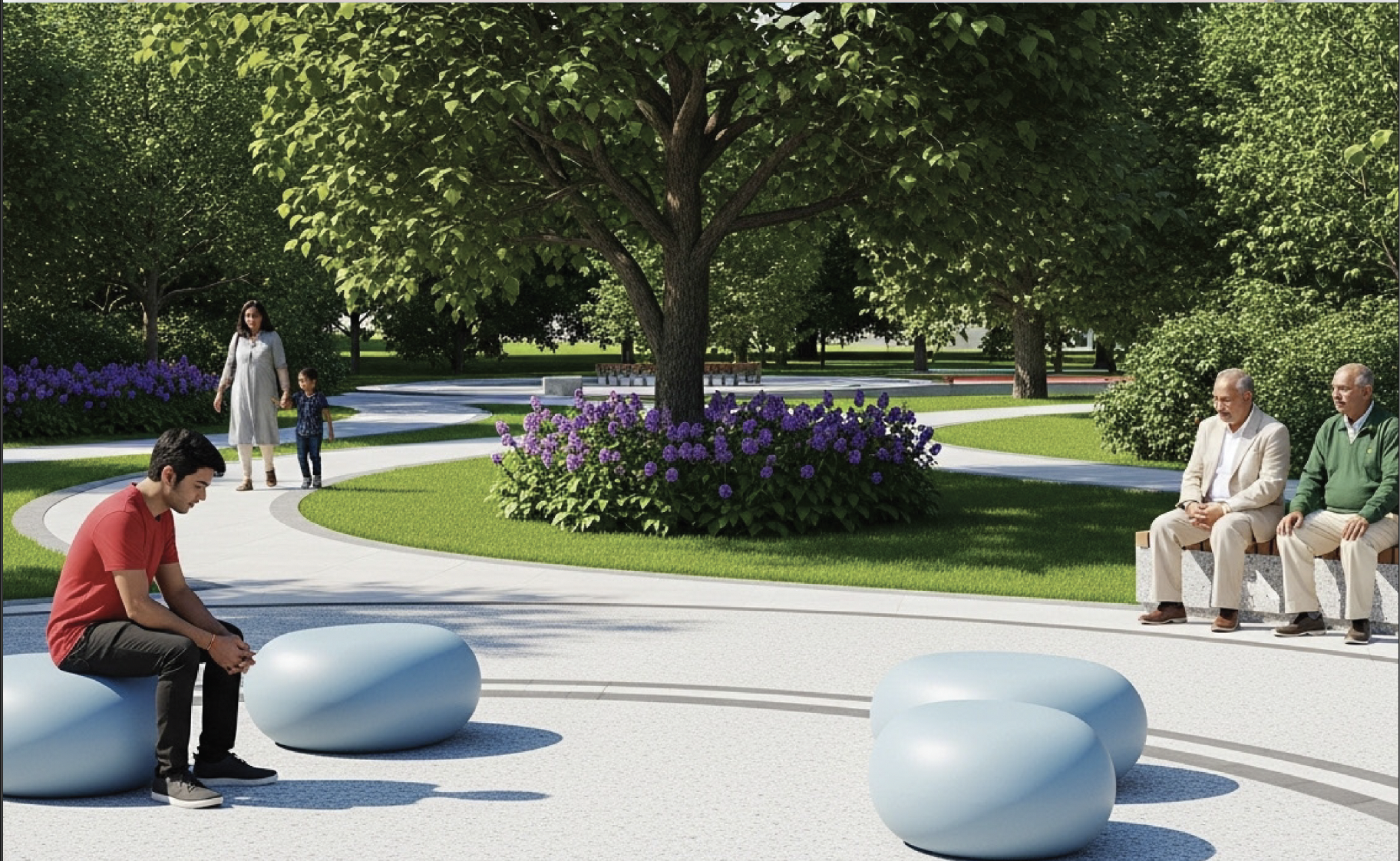 Landscaped green open space at Sanctuary